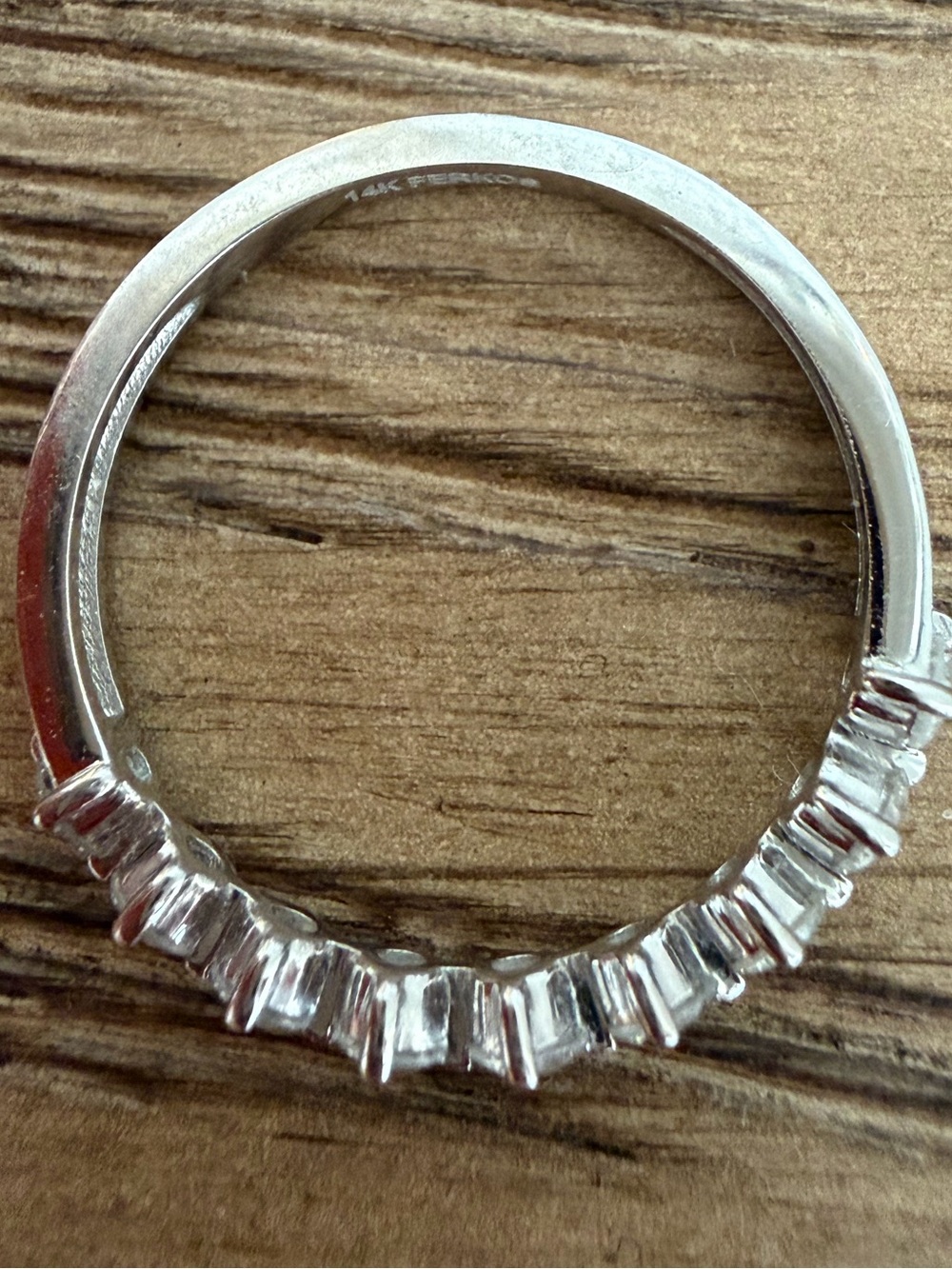 14k White Gold Round Natural Diamond Band  5 1/4 - Picture 9 of 10